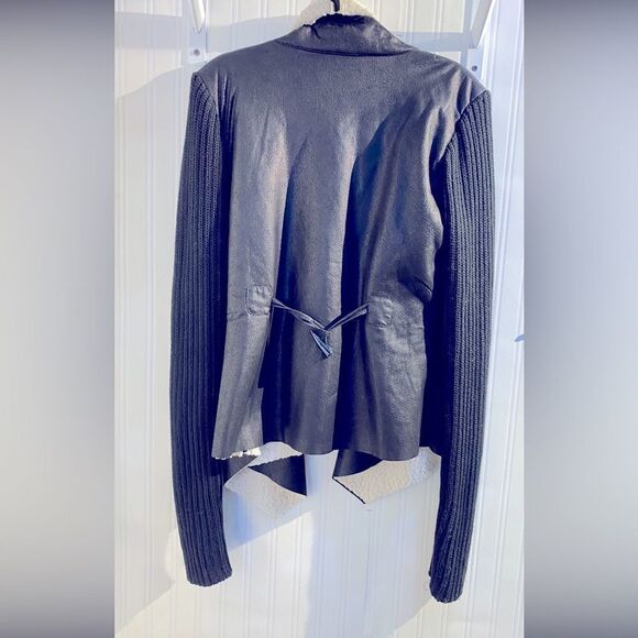 Fate Faux Leather Sherpa-Lined Toggle Open Jacket Size S - Picture 6 of 6